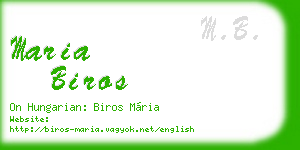 maria biros business card